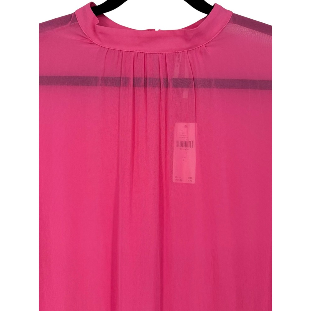 NWT Anthropologie Womens Long Sleeve Sheer Tunic Dress Pink Bell Sleeve Size XL - Picture 7 of 12
